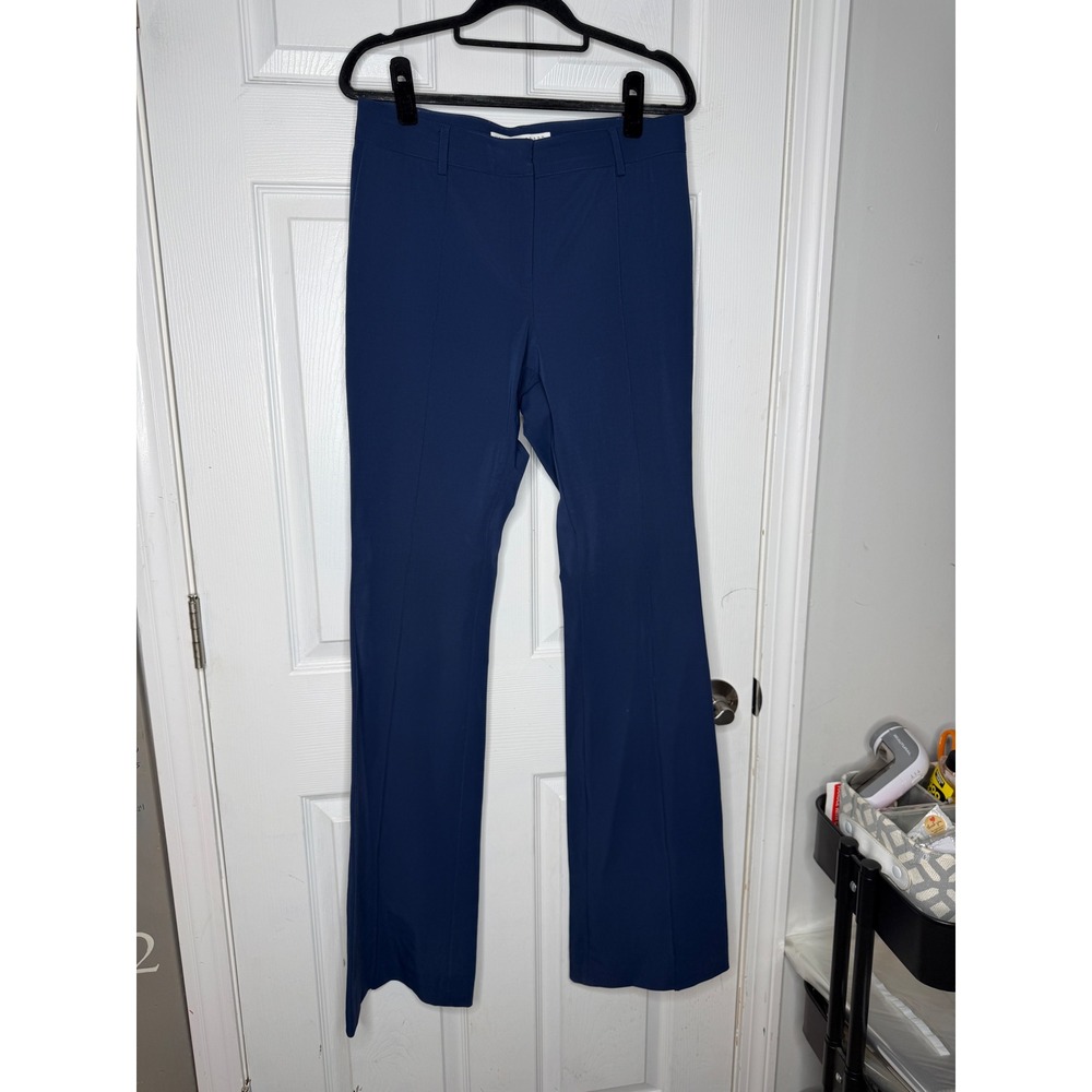 Veronica Beard Wide Leg Front Seam Flare Leg Navy Trousers Size 8